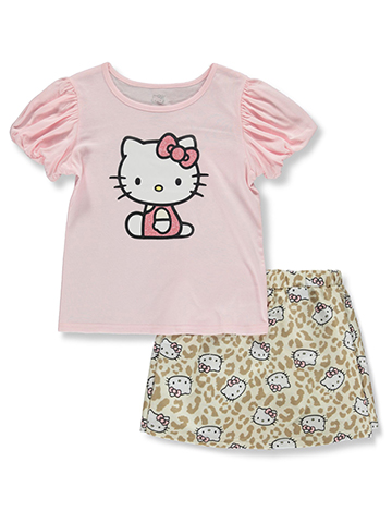 Hello Kitty Girls' 2-Piece Skorts Set Outfit - CookiesKids.com