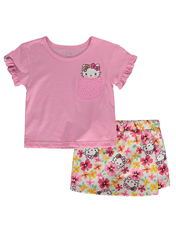 Hello Kitty Girls' 2-Piece Skorts Set Outfit - CookiesKids.com