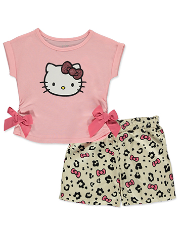 Hello Kitty Girls' 2-Piece Shorts Set Outfit - CookiesKids.com