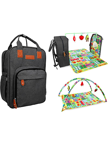 Flisko Baby 3-in-1 Diaper Backpack With Playmat - CookiesKids.com