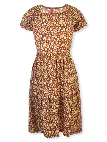 Cute 4 U Girls' Flower Puff Dress - CookiesKids.com