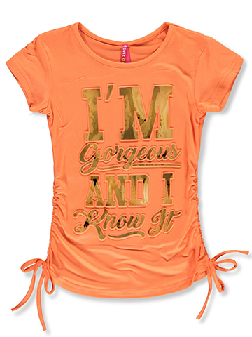 Cute 4 U Girls' I'm Gorgeous Knotted T-Shirt - CookiesKids.com
