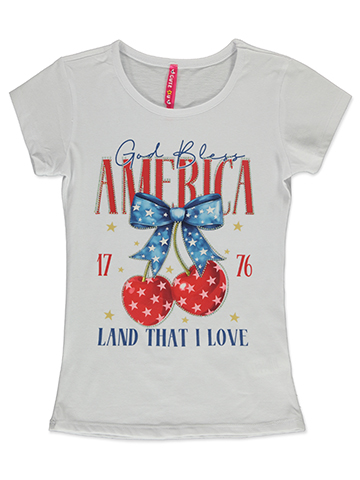 Cute 4 U Girls' America T-Shirt - CookiesKids.com