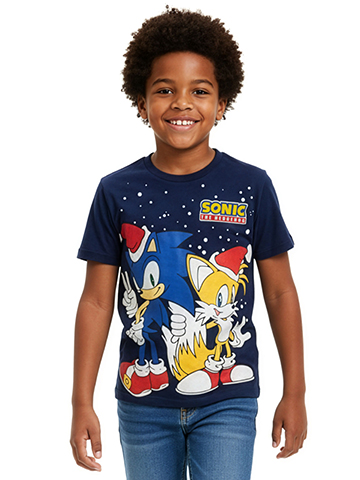 Sonic The Hedgehog Boys' Christmas T-Shirt - CookiesKids.com