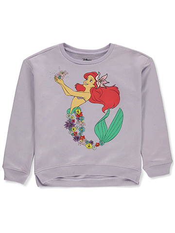 Disney The Little Mermaid Girls' Fleece Crew Ariel Sweatshirt - CookiesKids.com