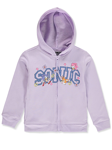 Sonic The Hedgehog Girls' Fleece Embroidered Hoodie - CookiesKids.com