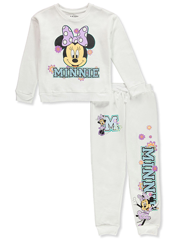 Disney Minnie Mouse Girls' 2-Piece Fleece Joggers Set Outfit - CookiesKids.com