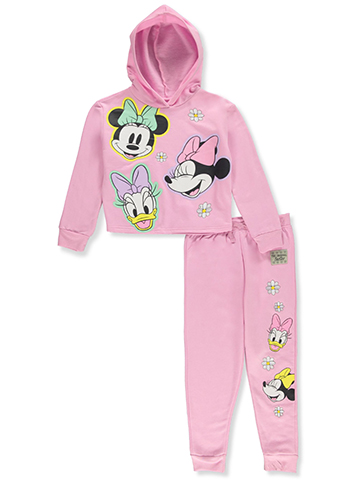 Disney Minnie Mouse Girls' 2-Piece Fleece Joggers Set Outfit - CookiesKids.com
