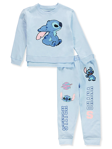 Disney Lilo & Stitch Girls' 2-Piece Fleece Joggers Set Outfit - CookiesKids.com