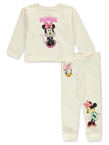 Disney Minnie Mouse Girls' 2-Piece Fleece Joggers Set Outfit - CookiesKids.com