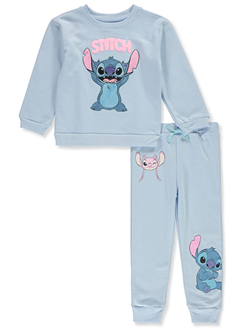 Disney Lilo & Stitch Girls' 2-Piece Fleece Joggers Set Outfit - CookiesKids.com