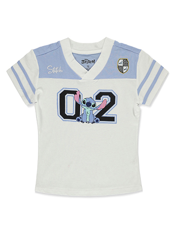 Disney Lilo & Stitch Girls' Football Jersey T-Shirt - CookiesKids.com