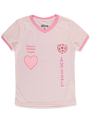 Disney Lilo & Stitch Girls' Football Jersey T-Shirt - CookiesKids.com