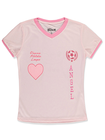 Disney Lilo & Stitch Girls' Football Jersey T-Shirt - CookiesKids.com