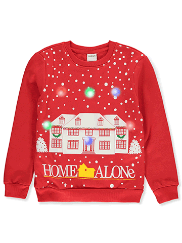 Home Alone Boys' Light-Up Ugly Christmas Sweatshirt - CookiesKids.com