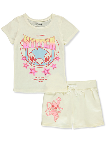 Disney Lilo & Stitch Girls' 2-Piece Shorts Set Outfit - CookiesKids.com