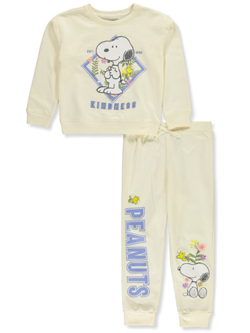 Peanuts Girls' 2-Piece Snoopy Jogger Set Outfit - CookiesKids.com