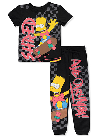 The Simpsons Boys' 2-Piece Cowabunga Joggers Set Outfit - CookiesKids.com