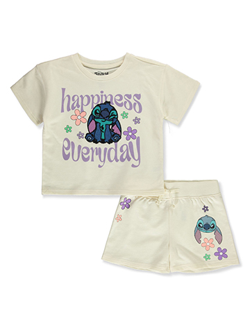 Disney Lilo & Stitch Girls' 2-Piece Shorts Set Outfit - CookiesKids.com
