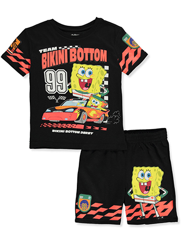 Spongebob Squarepants Boys' 2-Piece Racer Shorts Set Outfit - CookiesKids.com