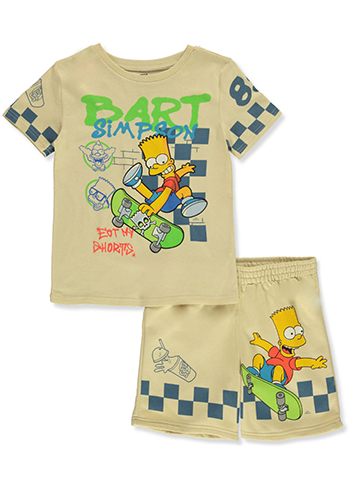 The Simpsons Boys' 2-Piece Radical Bart Shorts Set Outfit - CookiesKids.com