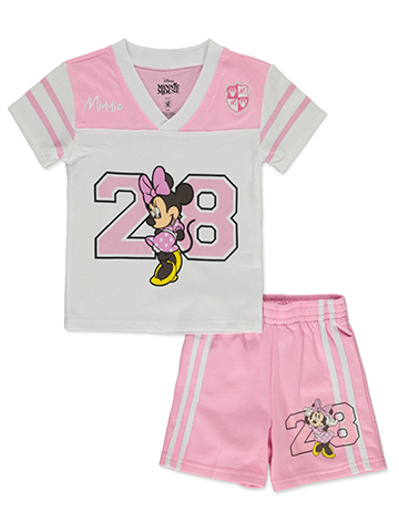 Disney Minnie Mouse Girls' 2-Piece Soccer Shorts Set Outfit - CookiesKids.com