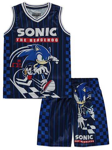 Sonic The Hedgehog Boys' 2-Piece Basketball Shorts Set Outfit - CookiesKids.com