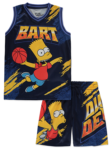 The Simpsons Boys' 2-Piece Bart Simpson Shorts Set Outfit - CookiesKids.com
