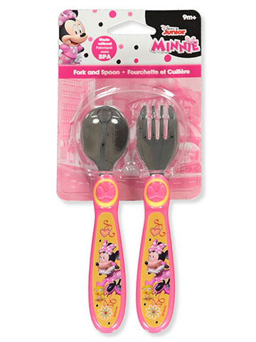 Disney Minnie Mouse 2-Piece Fork and Spoon Set - CookiesKids.com