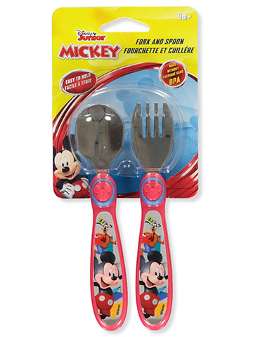 Disney Mickey Mouse 2-Piece Fork and Spoon Set - CookiesKids.com