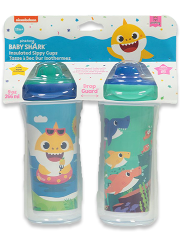 Baby Shark Baby Boys' 2-Pack Insulated Sippy Cups - CookiesKids.com