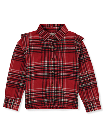 Jolie & Joy Girls' Flannel L/S Button Down Shirt - CookiesKids.com