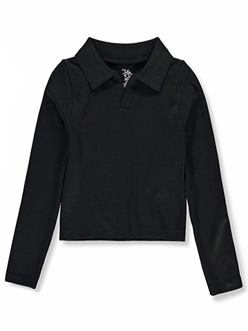 Jolie & Joy Girls' Long-Sleeve Polo Shirt - CookiesKids.com