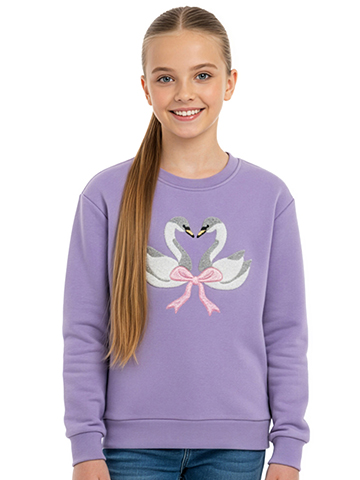Jolie & Joy Girls' Chenille Swan Sweatshirt - CookiesKids.com