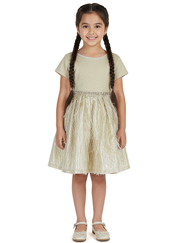 Bonnie Jean Girls' Feather Tinsel Dress - CookiesKids.com