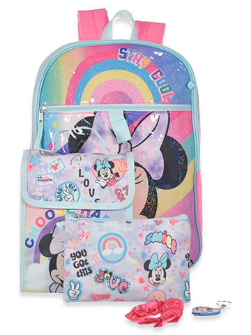 Disney Princess 5 Piece Backpack & Lunch Box Set, Pink