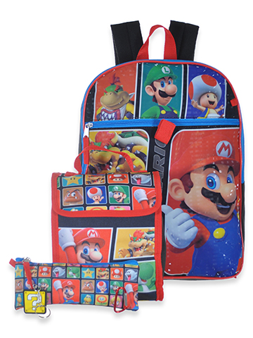 Super Mario Bros. Boys' 5-Piece Backpack Lunchbox Set - CookiesKids.com