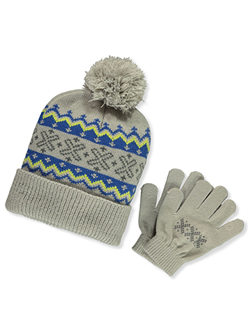 Rugged Bear Boys' 2-Piece Pom Hat And Gloves Set - CookiesKids.com