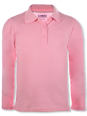 Cookie's Girls' L/S Picot Trim Polo - CookiesKids.com