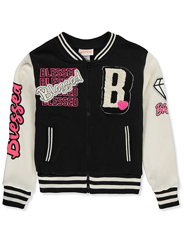 Girls Pink Girls' Fleece Varsity Jacket - CookiesKids.com
