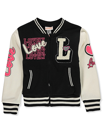 Girls Pink Girls' Fleece Varsity Jacket - CookiesKids.com