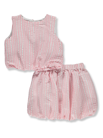 Girls Pink Girls' 2-Piece Bubble Skirt Set Outfit - CookiesKids.com
