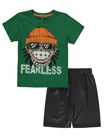 S1ope Boys' 2-Piece Rhinestone Smile Shorts Set Outfit - CookiesKids.com