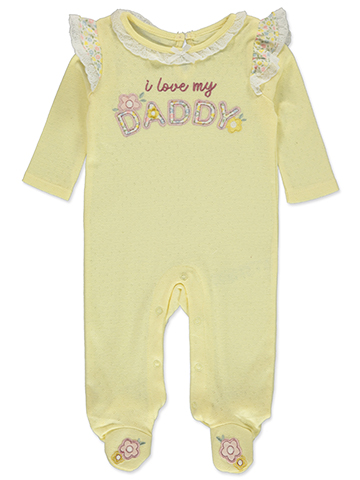 Baby Starters Baby Girls' Love My Daddy Footed Coveralls - CookiesKids.com