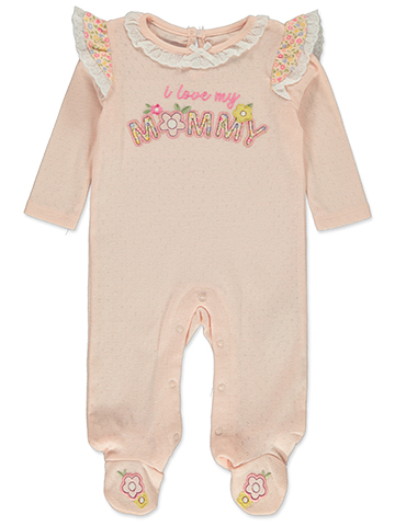 Baby Starters Baby Girls' Love My Mom Footed Coveralls - CookiesKids.com