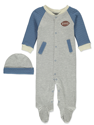 Baby Starters Baby Boys' 2-Piece Football Footed Coveralls Set - CookiesKids.com