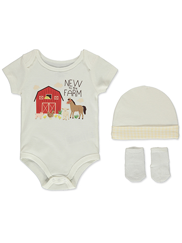 Baby Starters Baby Unisex Farm 3-Piece Bodysuit Set Outfit - CookiesKids.com