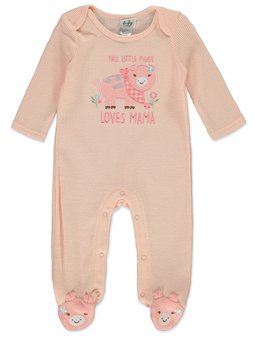 Baby Starters Baby Girls' Piggy Footed Coveralls - CookiesKids.com