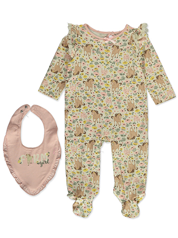 Baby Starters Baby Girls' 2-Piece Horse Footed Coveralls Set - CookiesKids.com