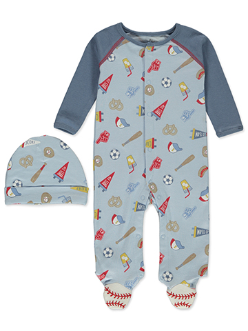 Baby Starters Baby Boys' 2-Piece Baseball Footed Coveralls Set - CookiesKids.com